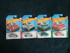 Hot Wheels Set of 4 FIAT 500e Red, Blue #144/250 & Grey, Bargundy #22/250, New