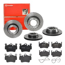 BREMBO BREMSSCHEIBEN Ø318MM + BREMSBELÄGE VORNE & HINTEN für PORSCHE Boxster 