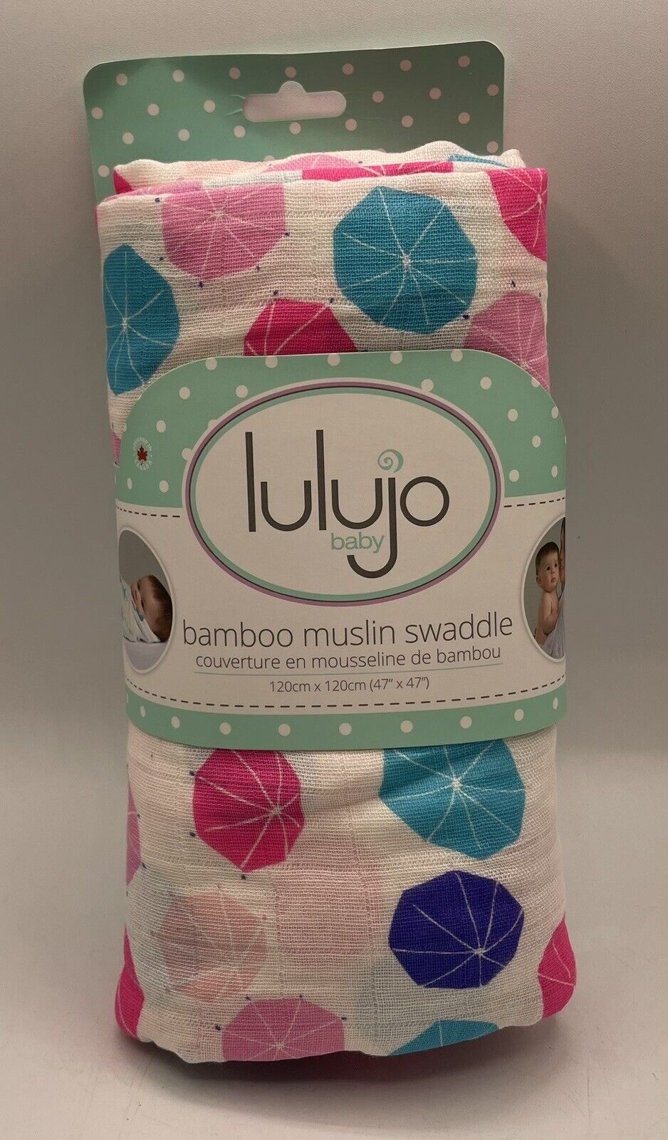 lulujo baby Bamboo or Cotton Muslin Swaddle Wrap Blanket Love Unicorn 47x47" NIP