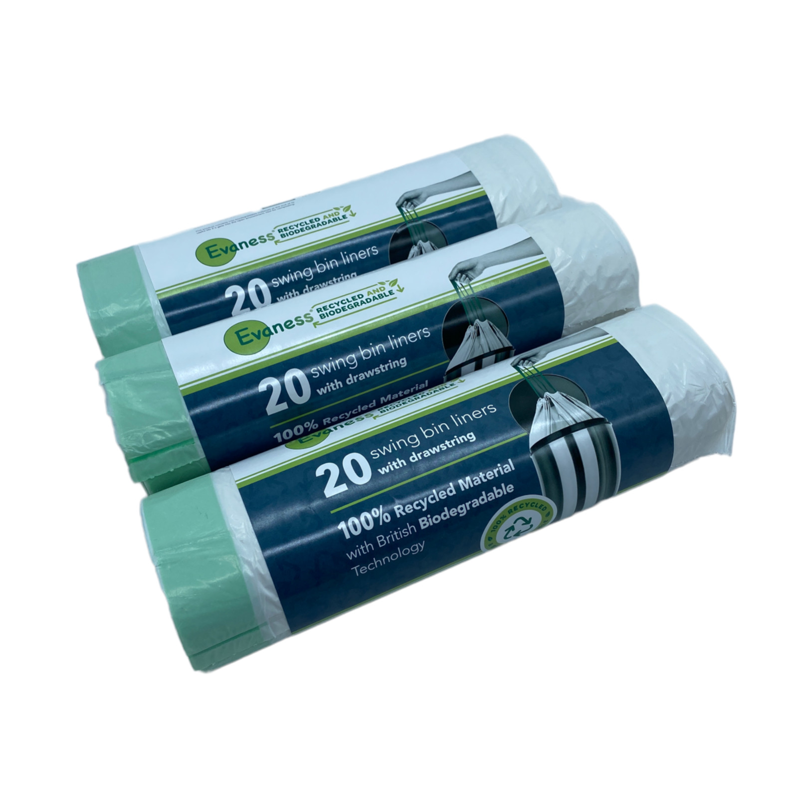 Evaness 60 Biodegradable Drawstring Swing Bin Bags 50L/60L