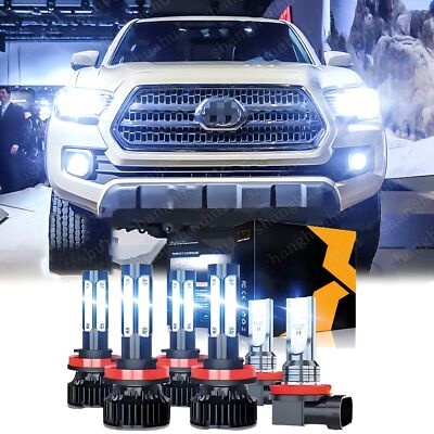 For Toyota Tacoma 2016-2019 6X 6000K LED Bulbs Combo Headlight Hi/Lo + Fog Light
