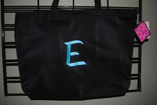 Initial "E" Black Weekender Tote