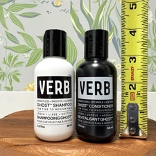 Verb Ghost Shampoo & Conditioner Set 2.3 oz 68 ml Each Travel Size NEW