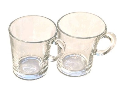 2 Senseo Espresso-Tassen aus Glas mit Bodenmotiv 8 Cm Hoch