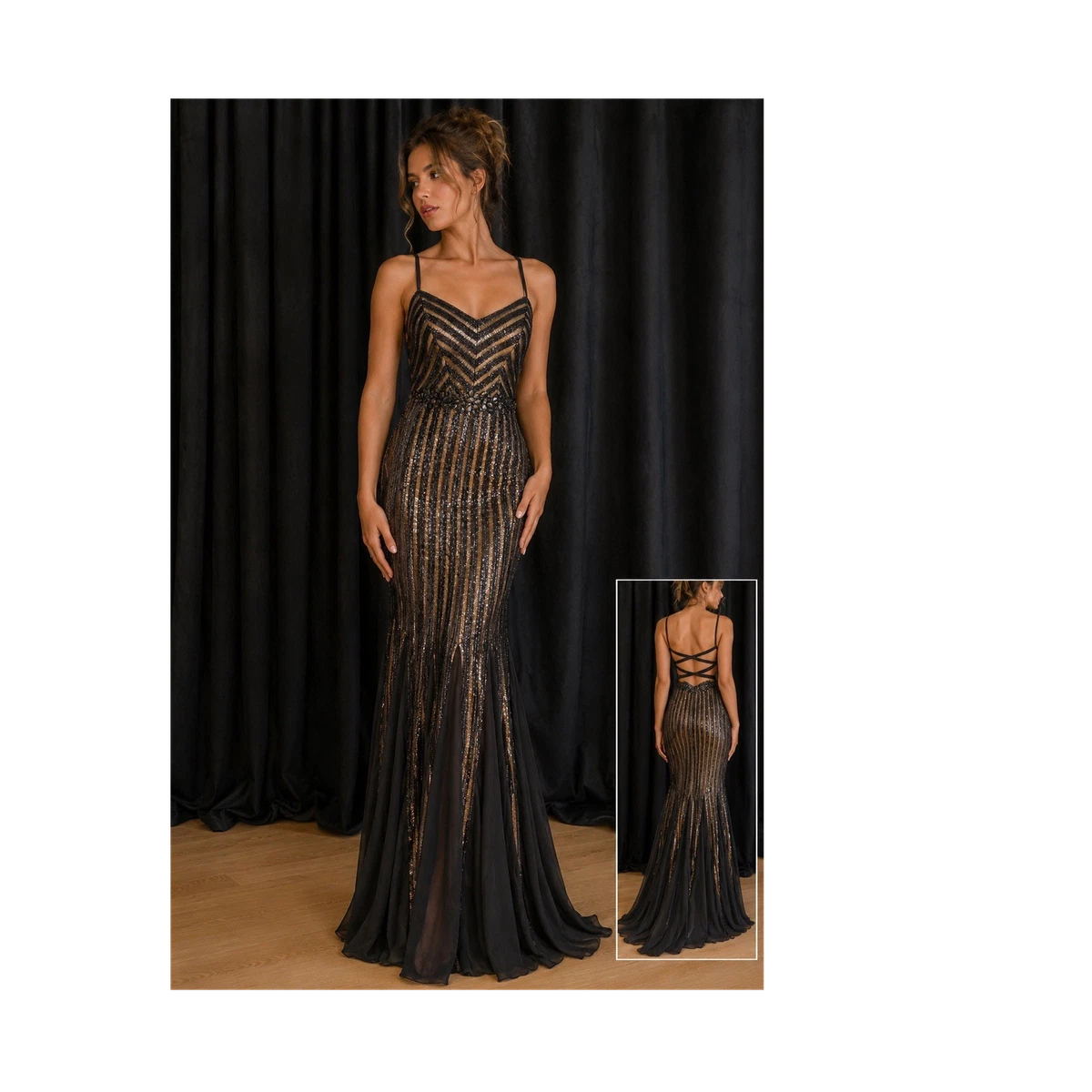 mignon designer dresses MIGNON - VM650 Long Dress 12 / Antique Ivory*