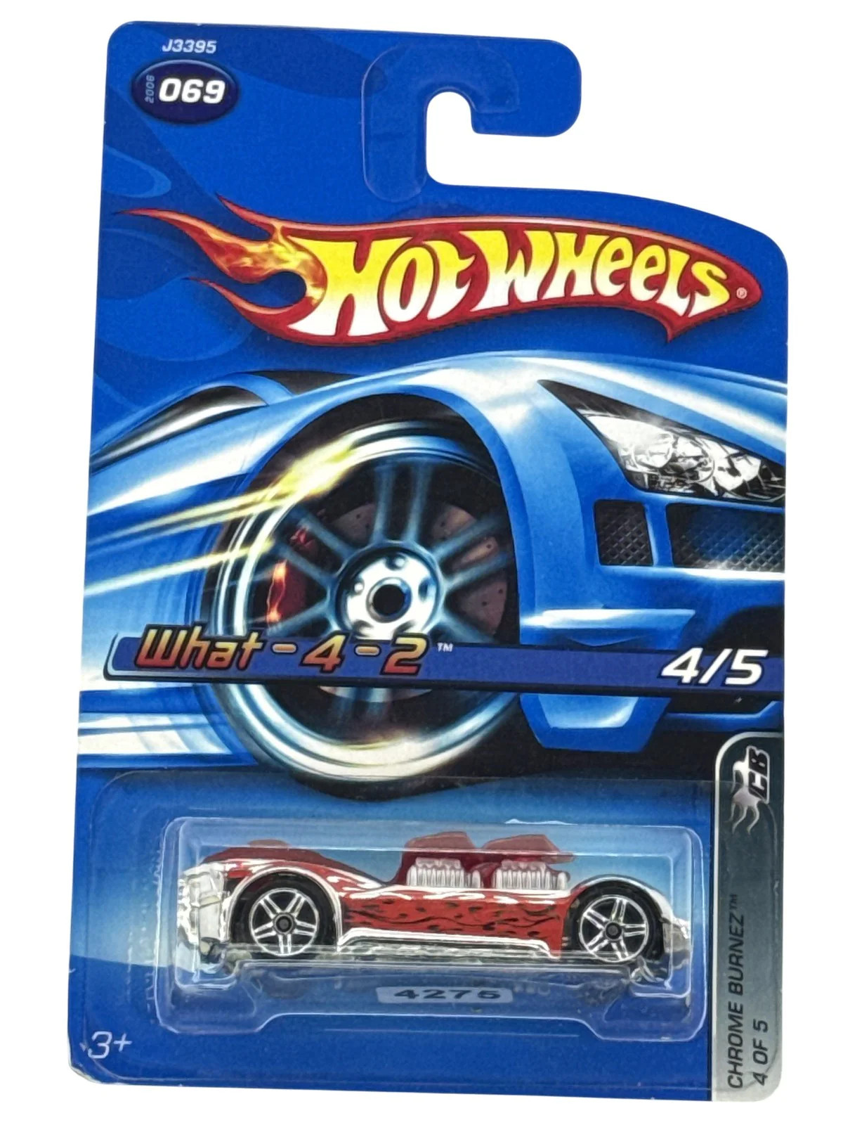 Hot Wheels What-4-2 Chrome Burnez 4/5 Diecast Car 2006 Mattel New Sealed CB 069
