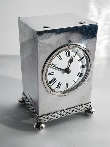Antique English Sterling Carriage Clock 1913 Birmingham