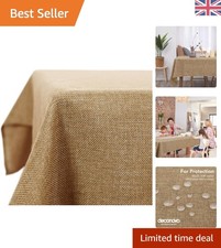 Spill Proof Golden Brown Table Cloth 52"x90" - Perfect for All Occasions