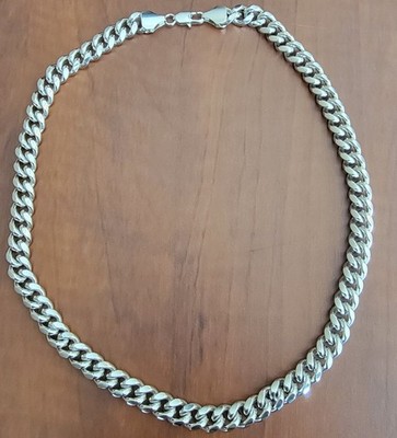 Gorgeous, Rhodium Over Bronze (Silver), Full Cuban Link, 22'', Heavy Necklace