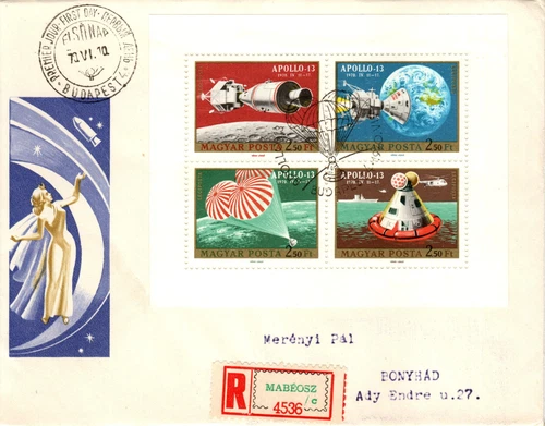 HUNGARY - 1970. FDC S/S - Apollo 13 / Space  Mi:2594-2597.