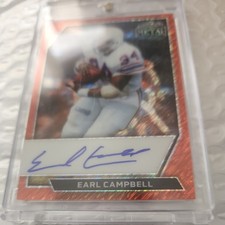 2026 Leaf METAL #ED /6 AUTO EARL CAMPBELL HOUSTON OILERS ON CARD AUTOGRAPH