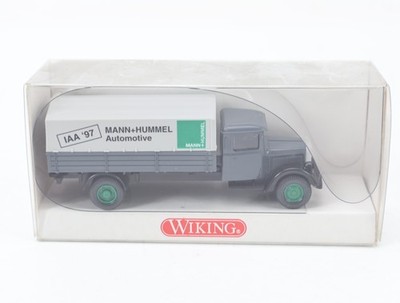 Wiking H0 Modellauto MANN + HUMMEL IAA '97 MB L 2500 1:87