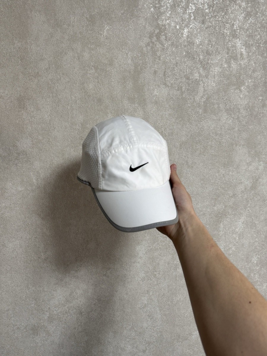 Vintage Nike Nylon Swoosh White Cap Hat Unisex Men