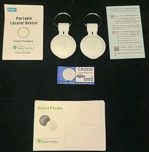 Smart Finders Locator Tag Find My Compatible Keychain, CR2032 Battery iOS 2 pack