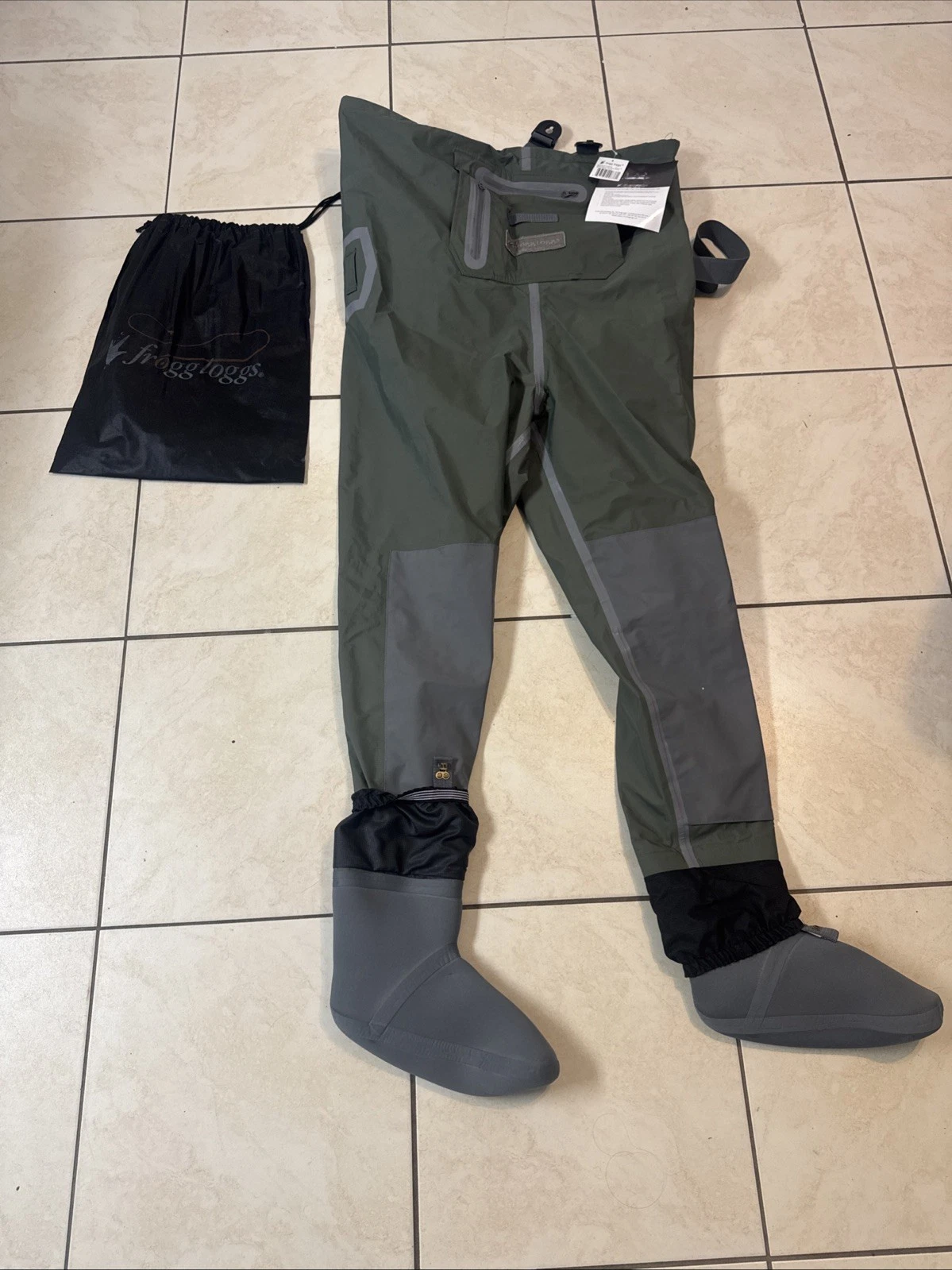 Frogg Toggs Pilot River Guide HD Men's Stocking Foot Waders Size Lg Green