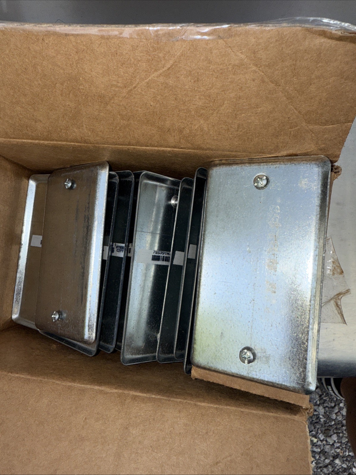Box of 25 Steel City 58C1 Blank Utility Handy Box Covers 4" x 2-1/8" Steel
