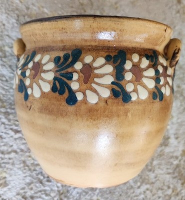 Schwälmer Töpferei Keramik Handarbeit Topf Übertopf Höhe 11 cm Breite 12 cm