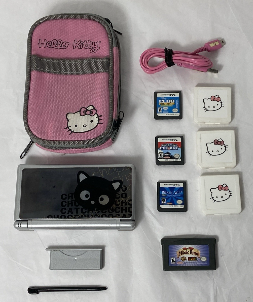 Nintendo DS Lite CHOCOCAT USG-001 Handheld Console with 4 Games in
