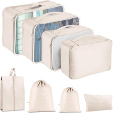 Packing Cubes for Travel - 8 Set Luggage Organizer Bags for Family, Mesh Breatha