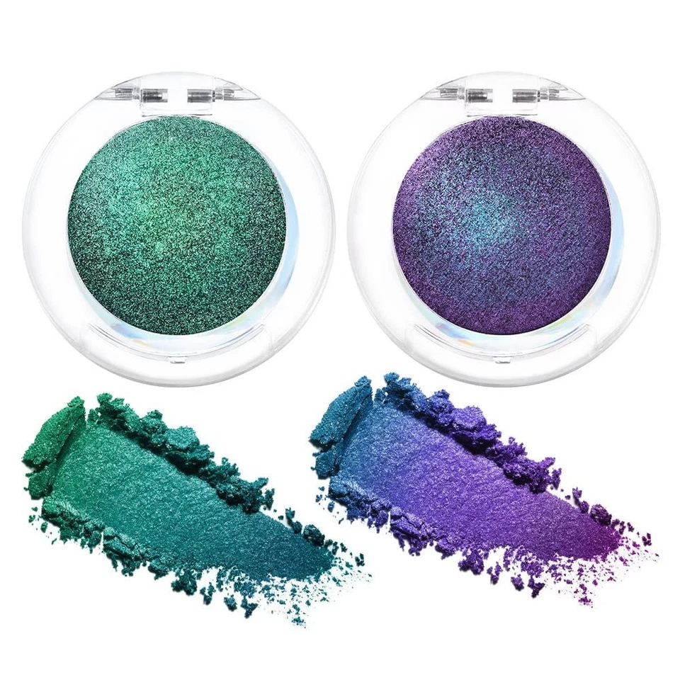 Color Shifting Duochrome Eyeshadow - 2Pcs Glam Palette for Sensitive Skin - Image 3 of 4