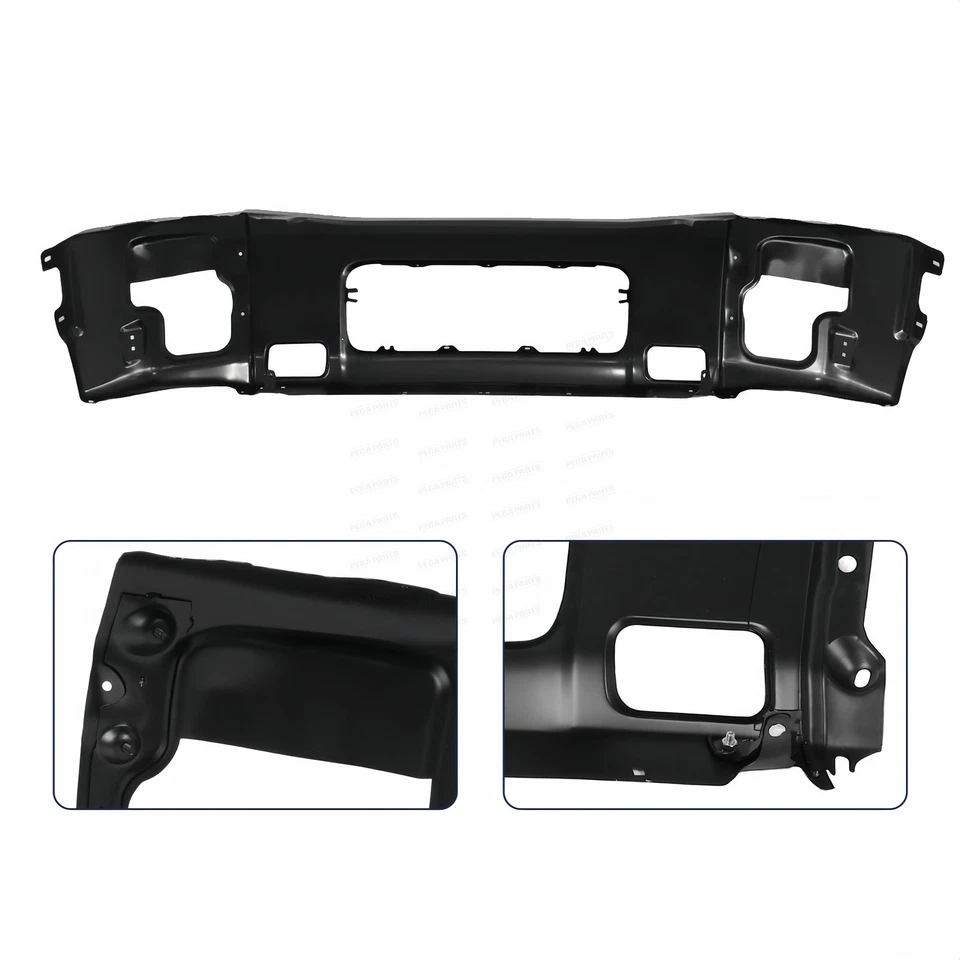 Primed Black Front Bumper Face Bar w/Fog Light Holes For 2004-2015 Nissan TITAN - Imagem 3 de 4