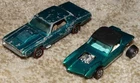 VINTAGE HOT WHEELS REDLINE PYTHON + CUSTOM T-BIRD, both AQUA