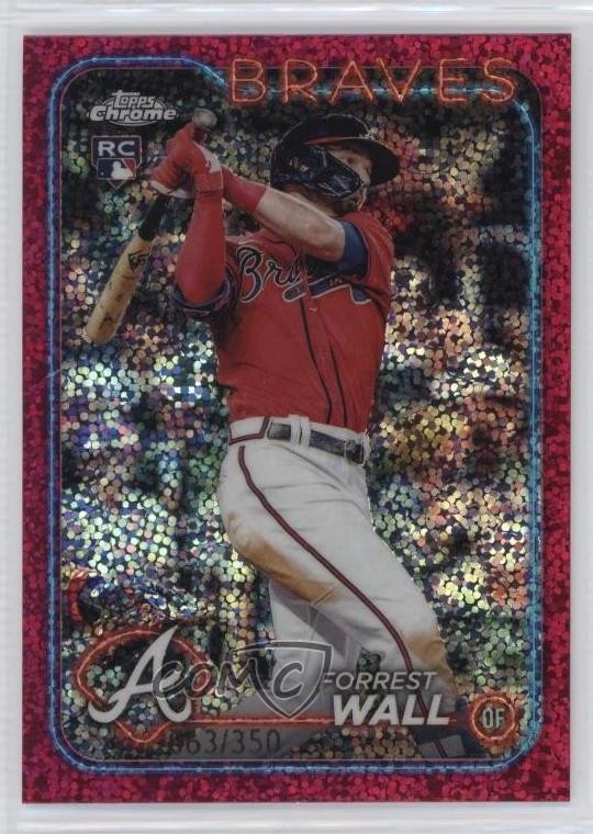 2024 Topps Chrome Magenta Speckle Refractor 63/350 Forrest Wall #176 0dc2
