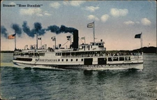 Steamer "Rose Standish" Tichnor 1930 Worcester,MA Antique Postcard 2c stamp