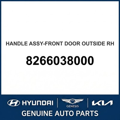 1998-2001 Hyundai Sonata Handle Assembly-Front Door Outside OEM New 8266038000
