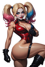 Harley Quinn Comic Waifu Weatherproof Anime Sticker 6" Car Decal