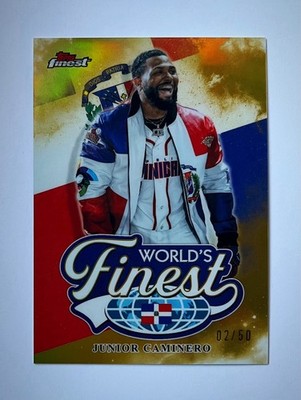 2026 Topps Finest Junior Caminero World's Finest Gold Refractor /50