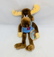 1985 24K Co Mighty Star Bullwinkle Grippits Suction Cup 12" Plush