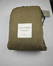 The Citizenry Stonewashed Linen Sheet Set Cal King - Olive