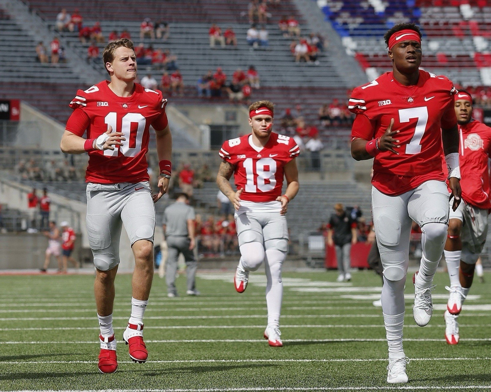 JOE BURROW & TATE MARTELL & DWAYNE HASKINS 8x10 PHOTO #178 OHIO STATE WM