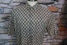 PIERRE CARDIN Men s Hawaiian Camp Shirt Geometric Print All Cotton Large