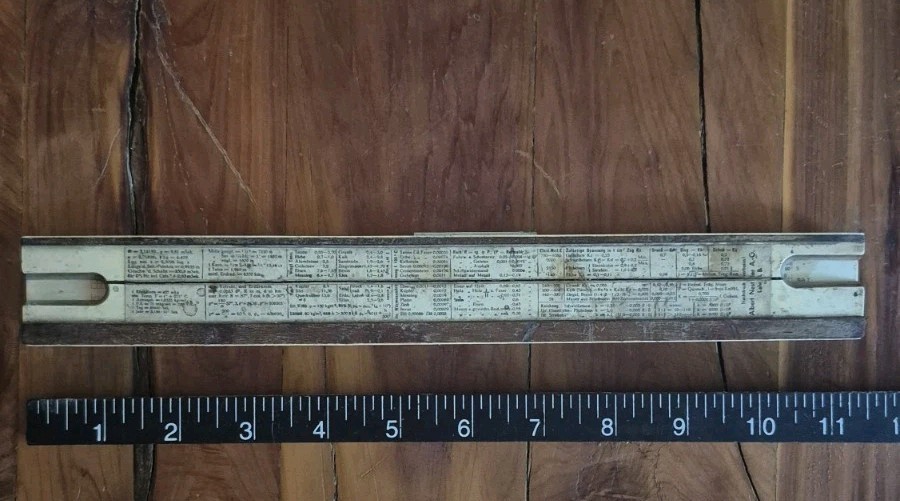 A classic German-made Albert Nestler slide rule — German precision engineering in analog form, a collectible piece of Cold War-era math history.