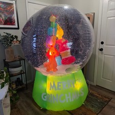 Gemmy Christmas Airblown Inflatable 6ft Animated Grinch Snowglobe