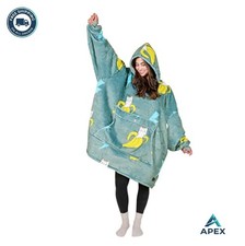 Oversized Sherpa Blanket Hoodie Fluffy Wearable Sweatshirt One Size Adult Cozy