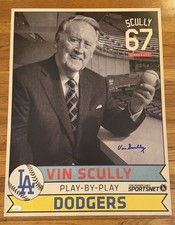 Vin Scully Dodgers Signed Auto 18x24 Sportsnet Poster 2016 Stadium Giveaway JSA