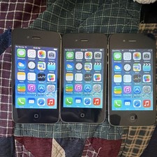 Apple iPhone 4 Lot of 3 Black 2x6.2GB 1x13.5GB models GREAT CONDITION 