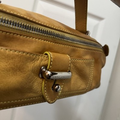 Rare Y2K Vintage Marc Jacobs Yellow Leather Barrel Bag Purse Early