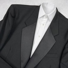 Vintage 90s Chaps Ralph Lauren Tuxedo Blazer Satin Lapel Men 50XL Black Formal