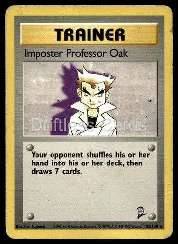 Imposter Professor Oak 73/102 Rare Base Set Unlimited Pokemon MP