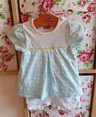Sanetta 2in 1 Einteiler Romper Sommer Anzug Spieler m Kleid Gr. 62 3-6Mo