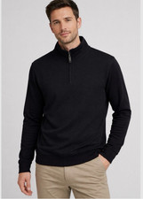 Ted Baker black Textured 1/4 Quarter Zip Pullover Sweater Black Size XL