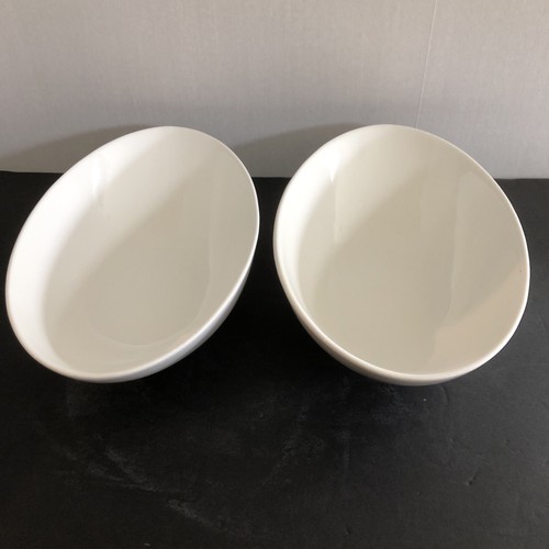 Porcelain Oval Oblong Serving Dish White Modern Set Of 2 12.5”x7”x3 - Picture 2 of 3
