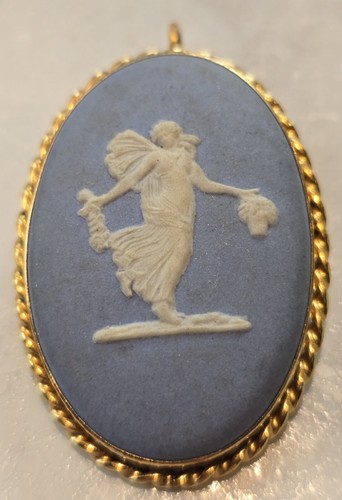 ESTATE SALE VINTAGE 14KT GF SIGNED VAN DELL & WEDGWOOD BROOCH PENDANT EXC - Picture 13 of 15
