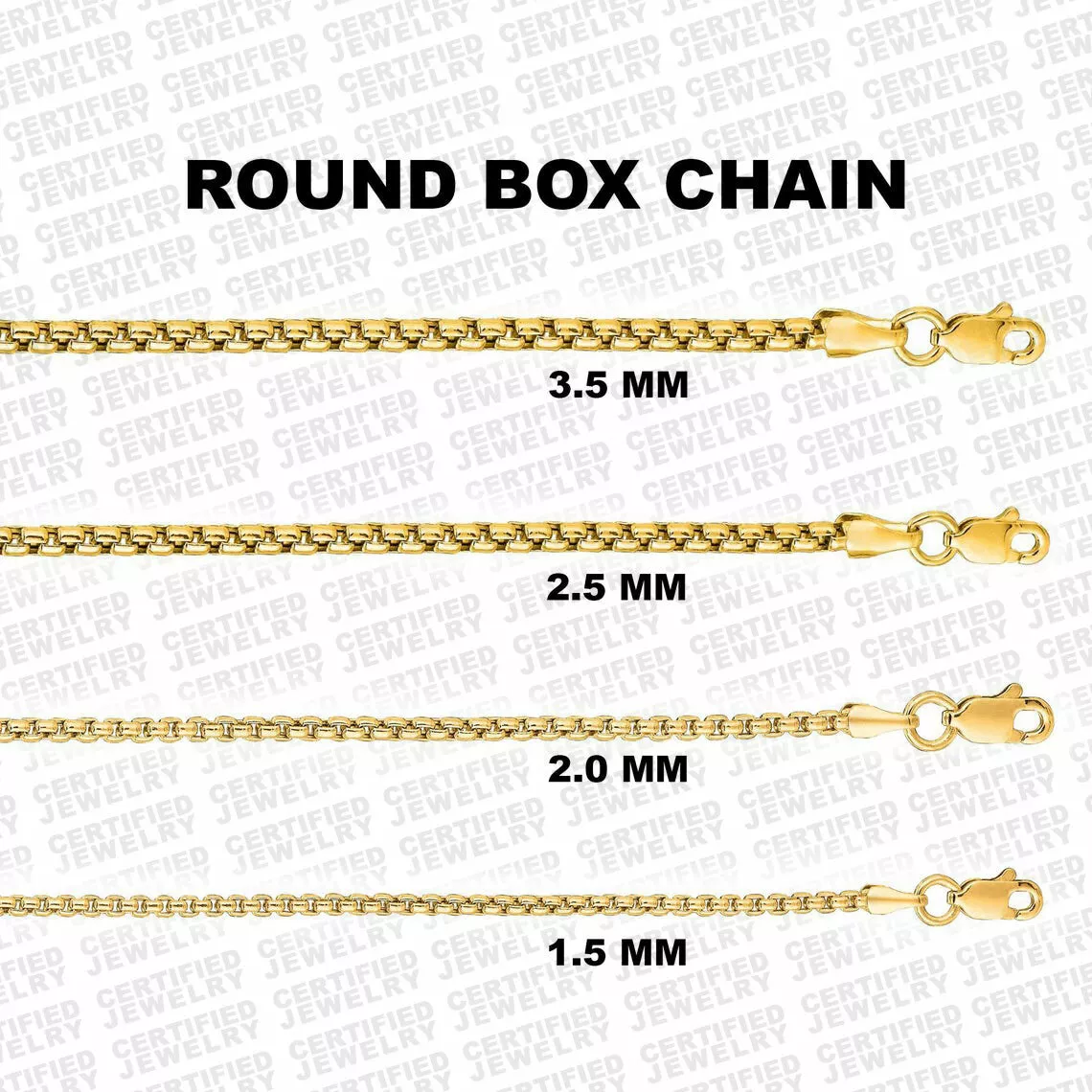 Gold round box best sale chain
