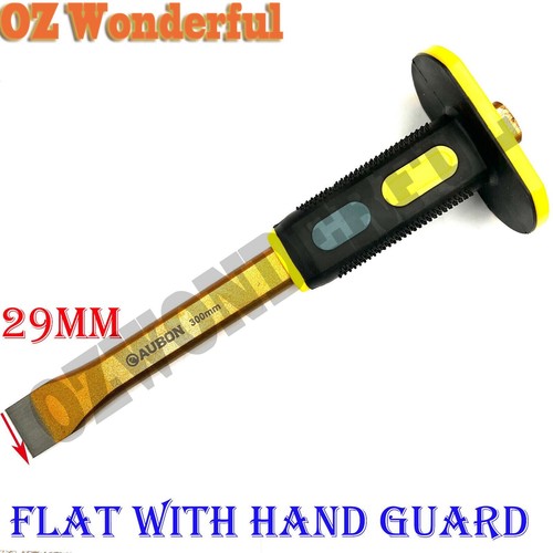 2pcs set Brick Masonry Stone Chisels with Hand Guard Cold Point and Flat Chisels - Picture 2 of 3