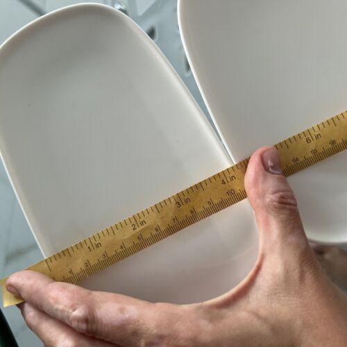 Set 6 Piatti DELTA AIRLINES ALESSI Bianco Lungo Ovale 8" X 4" Ceramica - Foto 8 di 9